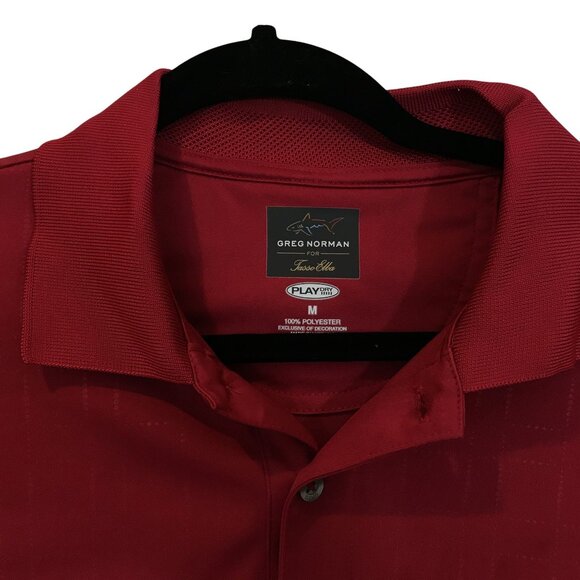 Greg Norman Tasso Elba Play Dry Red Polo Shirt M Golf Performance Classic Fit - Picture 4 of 6